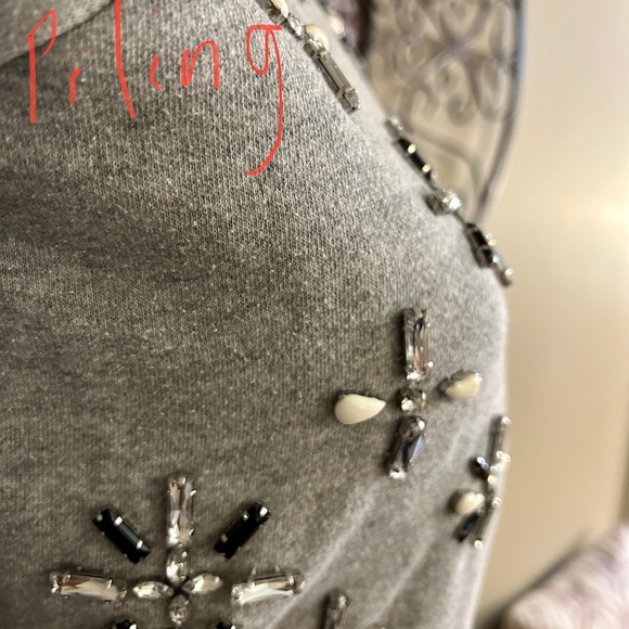 Banana Republic Gray Jeweled Zip-up Sweater (Size X-Small) - Picture 9 of 9